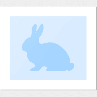 Bunny Rabbit Pattern in Blue Posters and Art